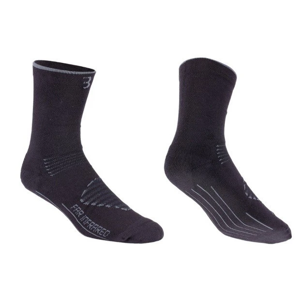 Chaussettes Hiver BBB InfraRouge FirFeet Noir/Gris 3 Chaussettes Hiver BBB InfraRouge FirFeet Noir/Gris