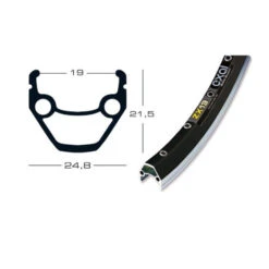 Jante Exal ZX 19 Noir 26' (559 Mm) - 32 T