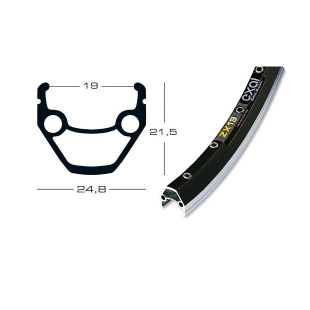 Jante Exal ZX 19 Noir 28' (622 Mm) - 36 T 3 Jante Exal ZX 19 Noir 28' (622 Mm) - 36 T