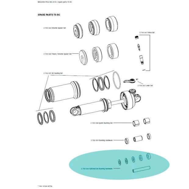Kit Entretoises Amortisseurs Magura - 2700360 3 Kit Entretoises Amortisseurs Magura - 2700360