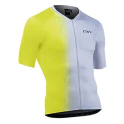 Maillot Route Manches Courtes Northwave Blade Gris/Jaune Fluo