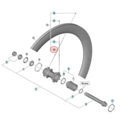 Rayon Shimano Dura-Ace WH-R9170-C60-TU-R12 - Gauche - 252 Mm