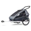 Remorque Enfant Biplace Croozer Vaaya 2 Bleu Graphite -Vélo Offre Speciale remorque enfant biplace croozer vaaya 2 bleu graphite