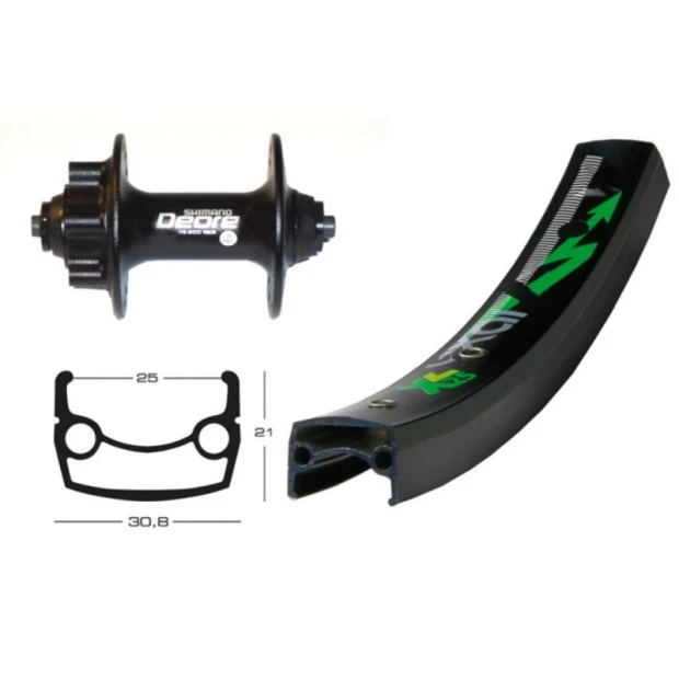 Roue Avant VTT Exal XL 25 26" (25-559) Moyeu Shimano Deore XT Disque 3 Roue Avant VTT Exal XL 25 26" (25-559) Moyeu Shimano Deore XT Disque