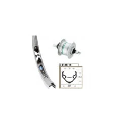 Roue Dynamo 20' Shimano DH3N20 Rigida X-Star 19 (406-19) Argent