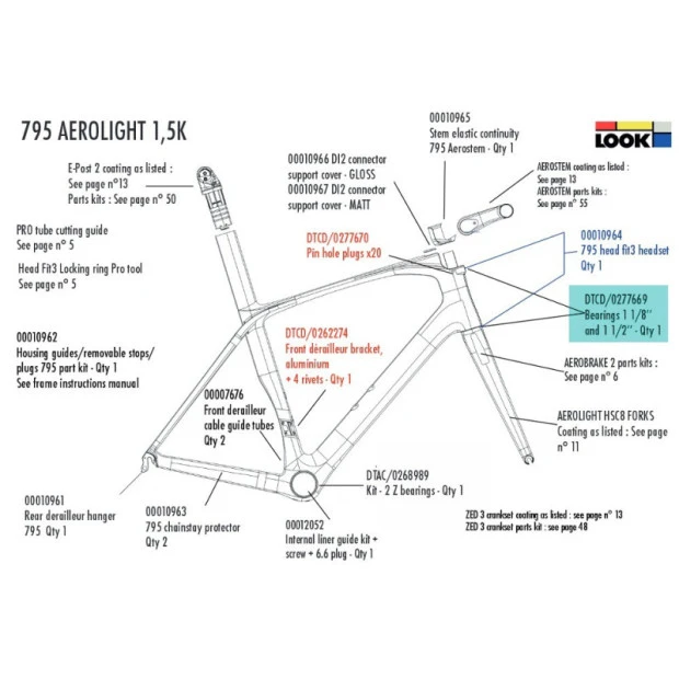 Roulement Jeu De Direction Look Head Fit 3 - DTCD/0277669 3 Roulement Jeu De Direction Look Head Fit 3 - DTCD/0277669